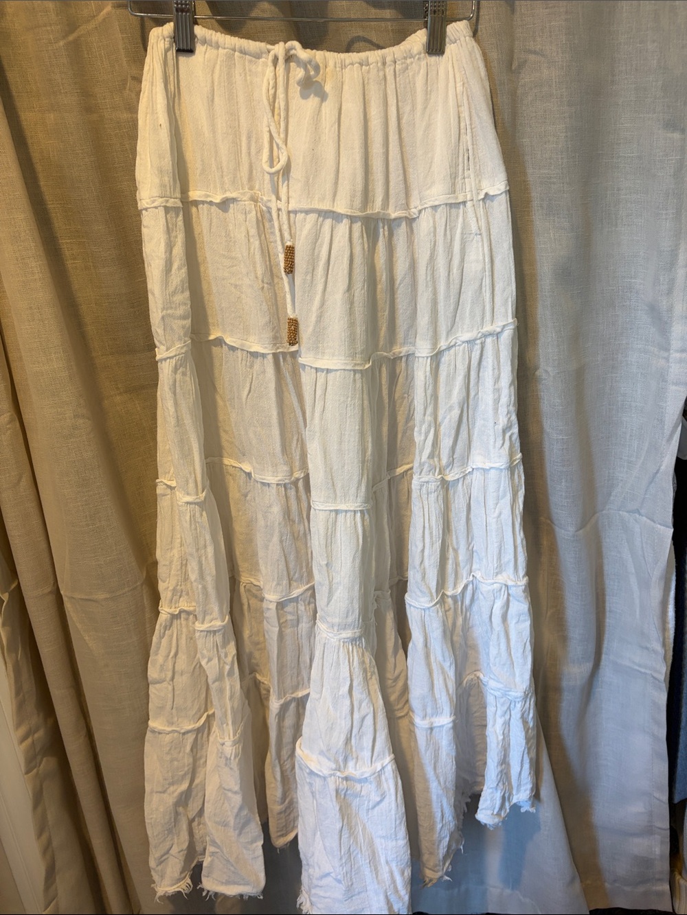 Free People Women’s White Tiered Maxi Skirt